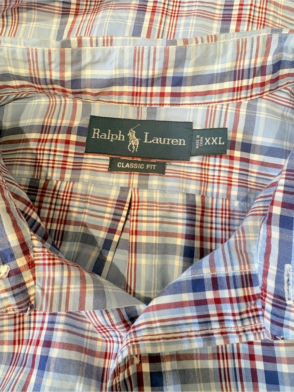 Ralph Lauren Classic Fit - Red, White & Blue Plaid Button-Down Shirt